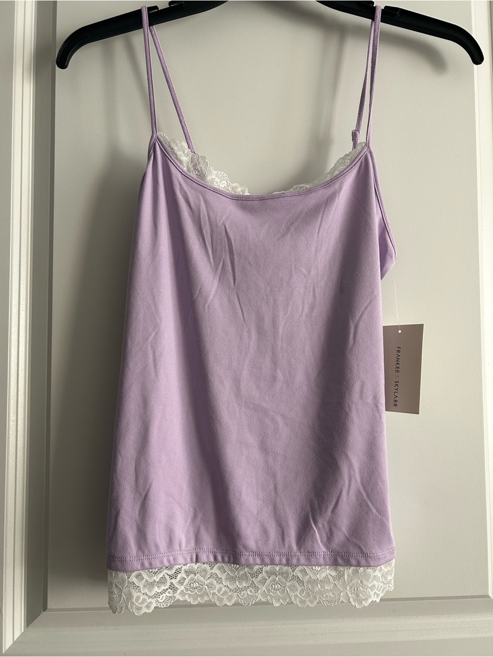 Lavender Lace-Trim Cami Tank Top - Women
